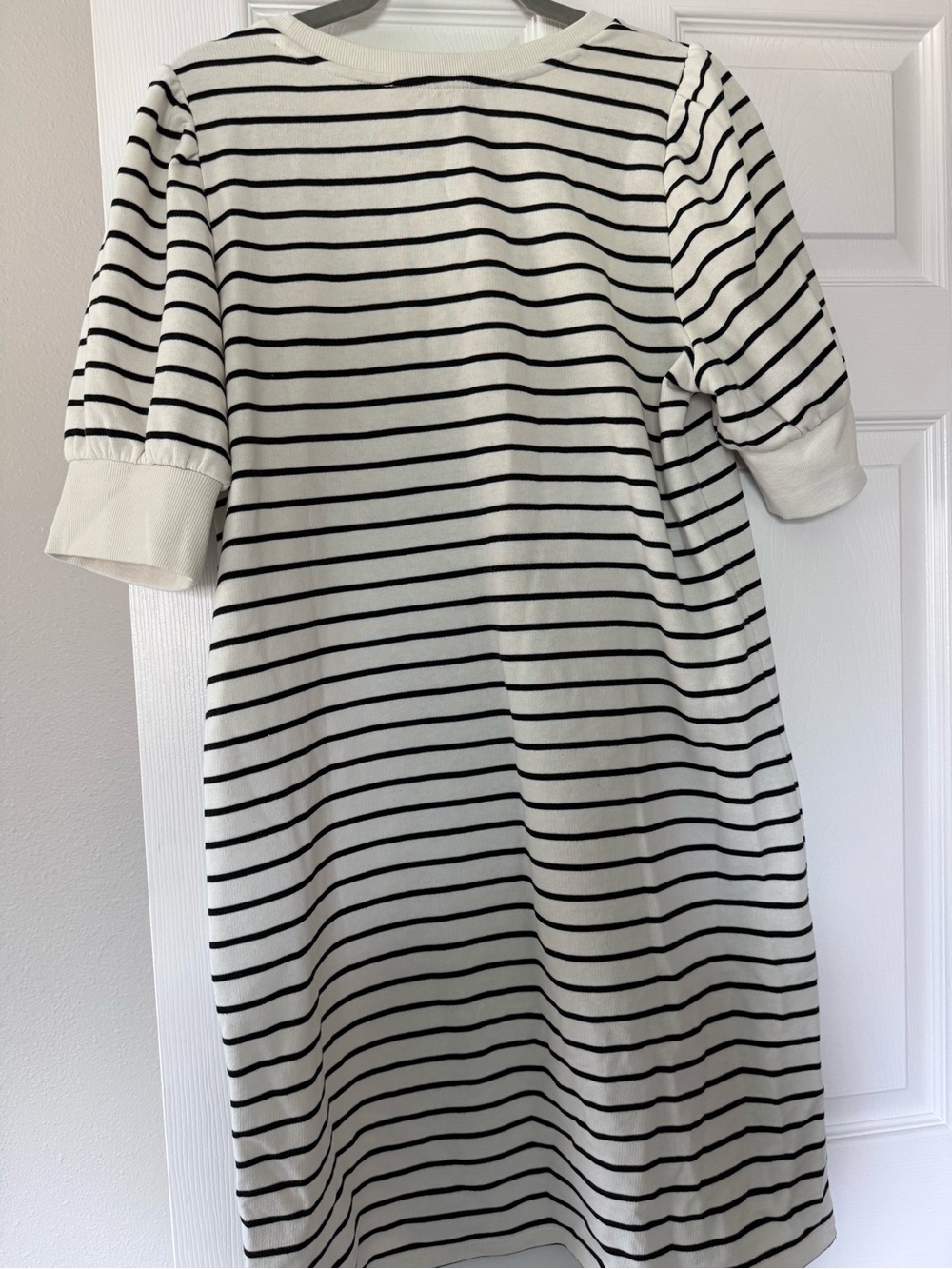 LOFT White and Black Striped Top